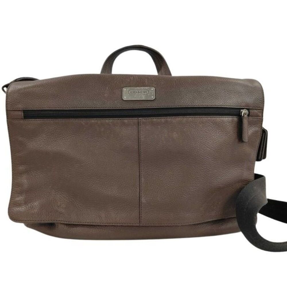 COACH Transatlantic F70367 Brown Leather Men's Handbag/Shoulder Bag
